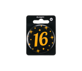 16 Jaar Button Zwart Goud